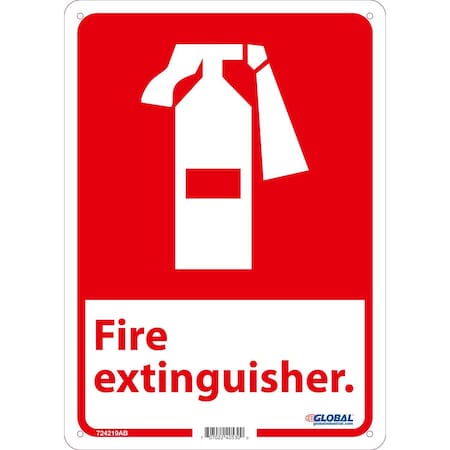 Global Industrial Fire Extinguisher Sign, 14x10, Aluminum 724219AB